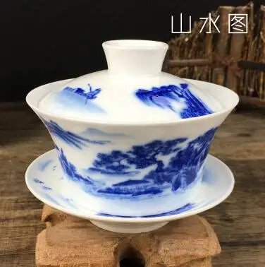 Chinese Hand Painted Tea Set, Tureen Dehua, White Porcelain Gaiwan, High Quality, 220ml, Hot Sale