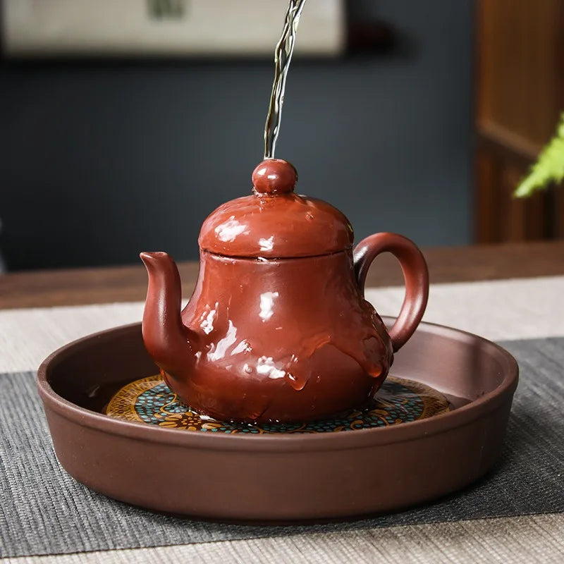 Chinese High Capacity Yixing Purple Clay Pear Shape Teapot Dahongpao Tea Set Xishi Tea Pot Household Handmade Customized Kettle