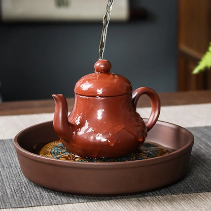 Chinese High Capacity Yixing Purple Clay Pear Shape Teapot Dahongpao Tea Set Xishi Tea Pot Household Handmade Customized Kettle