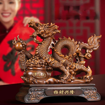 Chinese Inviting Wealth Zodiac Mascot Dragon Ornament Cashier Opening Housewarming Gift Dragon Year Open Door Gift