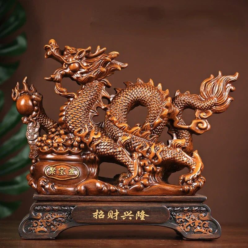 Chinese Inviting Wealth Zodiac Mascot Dragon Ornament Cashier Opening Housewarming Gift Dragon Year Open Door Gift