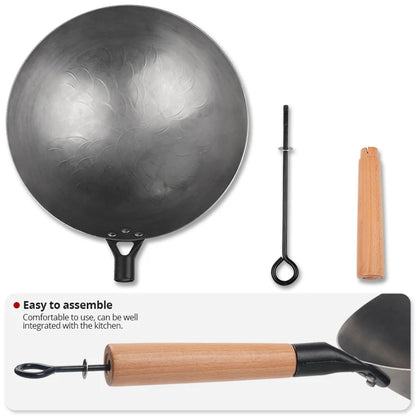 Chinese Iron Wok Handmade Forging Pot Uncoated Cookware Durable Iron Woks Gas Pot Cookware
