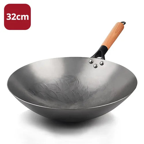 Chinese Iron Wok Handmade Forging Pot Uncoated Cookware Durable Iron Woks Gas Pot Cookware