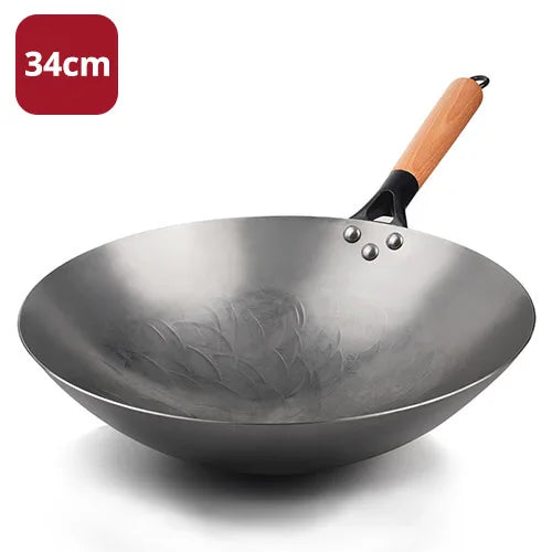 Chinese Iron Wok Handmade Forging Pot Uncoated Cookware Durable Iron Woks Gas Pot Cookware