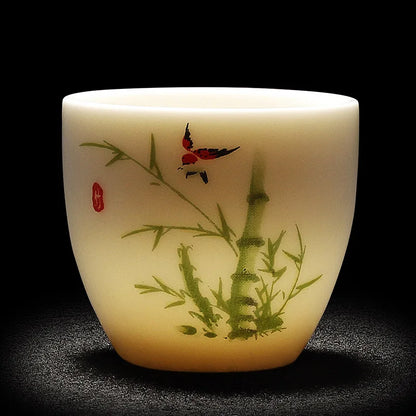 Chinese Jian kiln tea bowl with oilspot glaze Small Tenmoku Tea Cup Natural Ceramic High Temporature Fired Eco-friendly