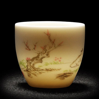 Chinese Jian kiln tea bowl with oilspot glaze Small Tenmoku Tea Cup Natural Ceramic High Temporature Fired Eco-friendly