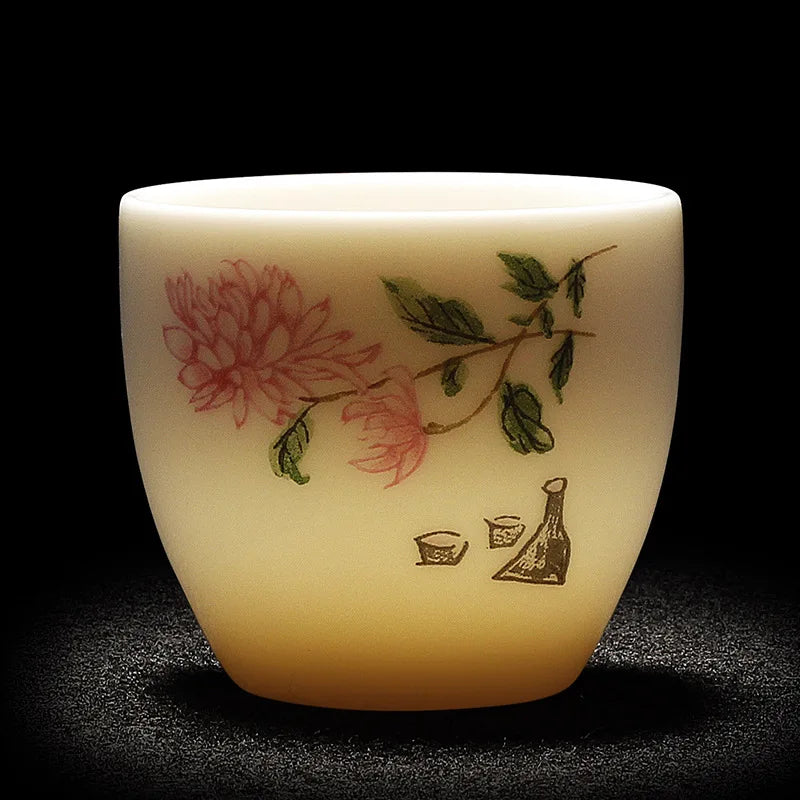 Chinese Jian kiln tea bowl with oilspot glaze Small Tenmoku Tea Cup Natural Ceramic High Temporature Fired Eco-friendly