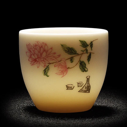 Chinese Jian kiln tea bowl with oilspot glaze Small Tenmoku Tea Cup Natural Ceramic High Temporature Fired Eco-friendly