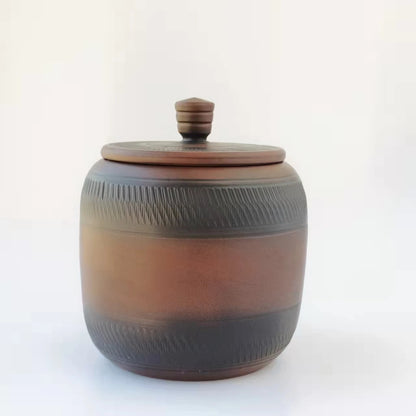 Chinese Jianshui Purple Clay Pure Handmade Oolong Pu'er Mini Tea Storage Tanks Ceramic Coffee beans Container  Kung Fu Tea Set