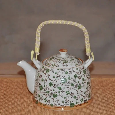 Chinese Jingdezhen ceramic cold water kettle 1L nostalgic teapot with filter beam high temperature Ceramic cold water bottle