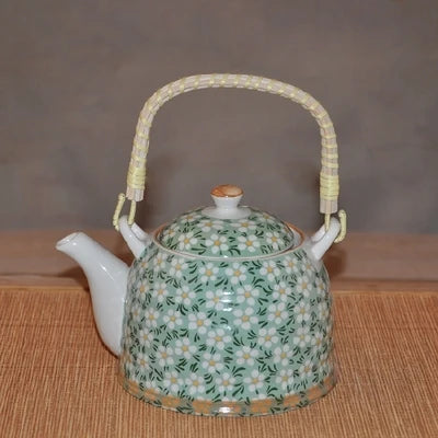 Chinese Jingdezhen ceramic cold water kettle 1L nostalgic teapot with filter beam high temperature Ceramic cold water bottle