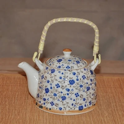 Chinese Jingdezhen ceramic cold water kettle 1L nostalgic teapot with filter beam high temperature Ceramic cold water bottle
