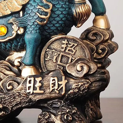 Chinese Kirin Lucky Statue Domineering Animal Home Living Room Decoration Resin Modern Art Sculpture Accessories Gift Statue