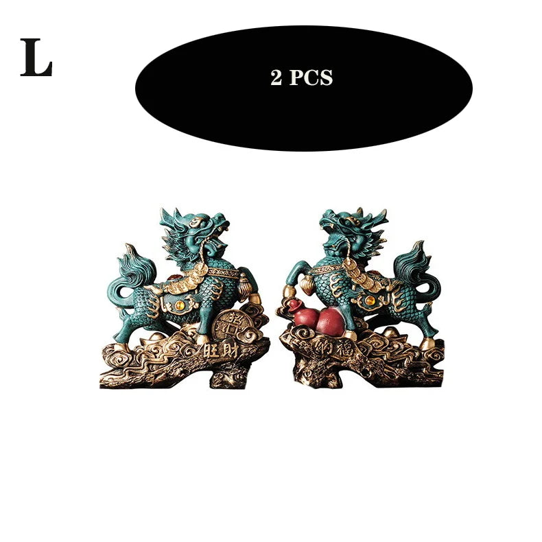 Chinese Kirin Lucky Statue Domineering Animal Home Living Room Decoration Resin Modern Art Sculpture Accessories Gift Statue