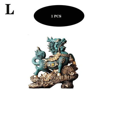 Chinese Kirin Lucky Statue Domineering Animal Home Living Room Decoration Resin Modern Art Sculpture Accessories Gift Statue