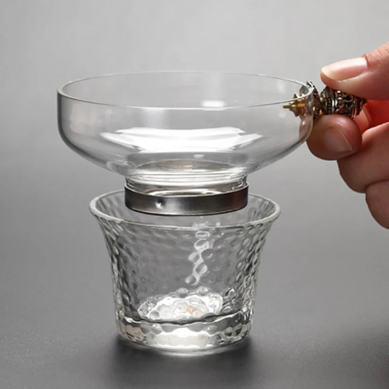 Chinese Kongfu Puer Tea Cup, Ceremony Utensils, Leaf Glass Tea Strainer, Leak Filter, Colander, Teaware Accessories