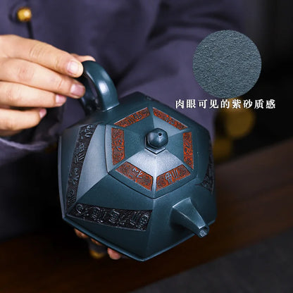 Chinese Kung Fu Ceramic Teapot Tea Set Dragon Flower Puer Tea Pot 520ml Porcelain Samovar Kungfu Teaware