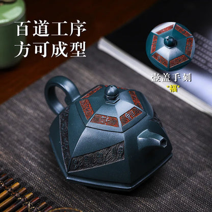 Chinese Kung Fu Ceramic Teapot Tea Set Dragon Flower Puer Tea Pot 520ml Porcelain Samovar Kungfu Teaware