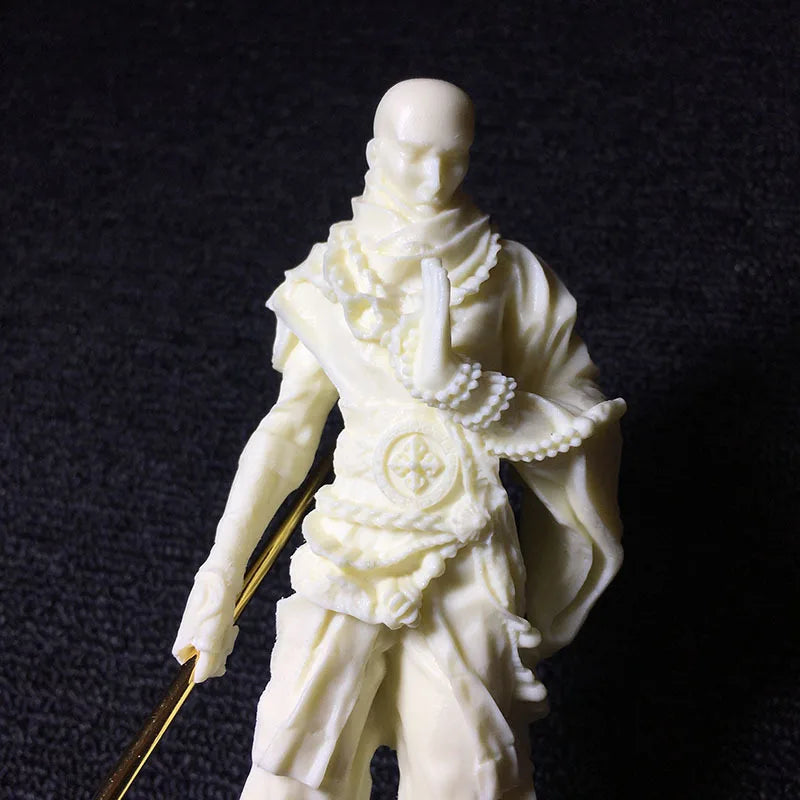 Chinese Kung Fu Monk Statue，Hand carved Buddha statue，Modern art sculpture，Character home decoration crafts，free delivery
