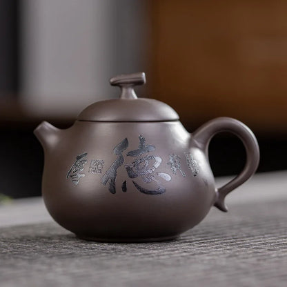 Chinese Kung Fu Pottery Teaware Yixing Zisha Tea Kettle Xishi Tea Pot 200ml Handmade Purple Clay Teapots Set