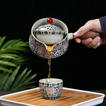 Chinese Kung Fu Tea Set Traveling Tea Set Ceramic Portable Tea Set Complete Set Teapot Brewer Tea Maker Infuser