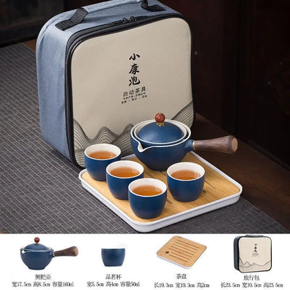 Chinese Kung Fu Tea Set Traveling Tea Set Ceramic Portable Tea Set Complete Set Teapot Brewer Tea Maker Infuser
