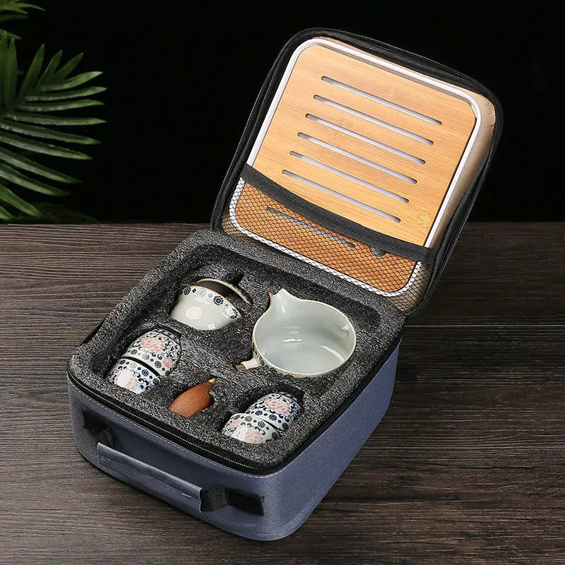 Chinese Kung Fu Tea Set Traveling Tea Set Ceramic Portable Tea Set Complete Set Teapot Brewer Tea Maker Infuser