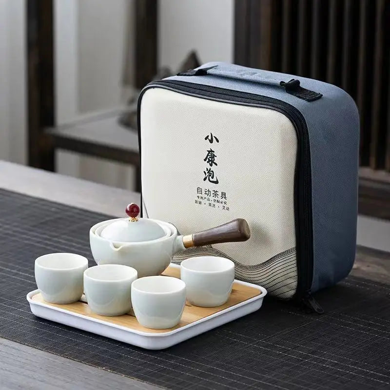 Chinese Kung Fu Tea Set Traveling Tea Set Ceramic Portable Tea Set Complete Set Teapot Brewer Tea Maker Infuser