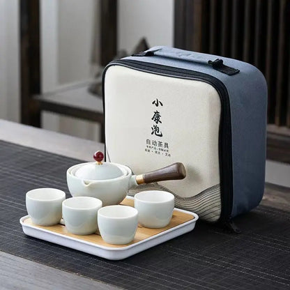 Chinese Kung Fu Tea Set Traveling Tea Set Ceramic Portable Tea Set Complete Set Teapot Brewer Tea Maker Infuser