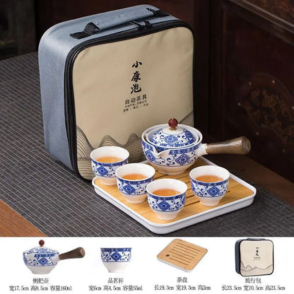 Chinese Kung Fu Tea Set Traveling Tea Set Ceramic Portable Tea Set Complete Set Teapot Brewer Tea Maker Infuser