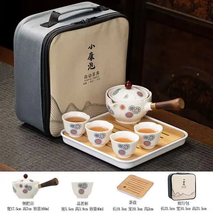Chinese Kung Fu Tea Set Traveling Tea Set Ceramic Portable Tea Set Complete Set Teapot Brewer Tea Maker Infuser