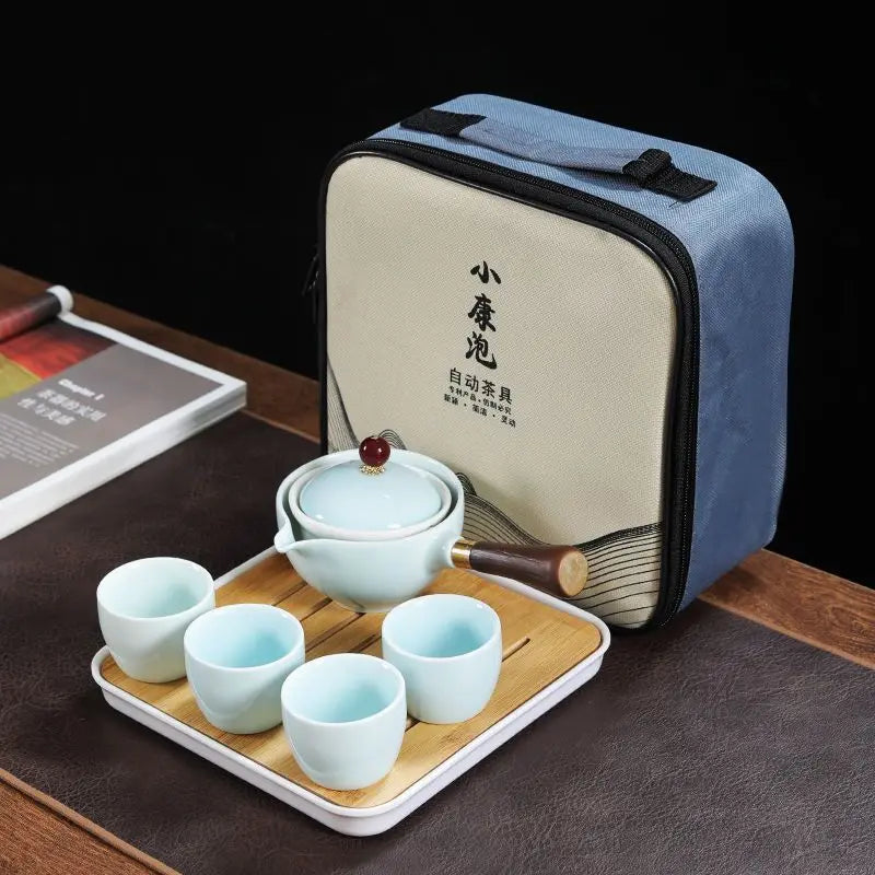 Chinese Kung Fu Tea Set Traveling Tea Set Ceramic Portable Tea Set Complete Set Teapot Brewer Tea Maker Infuser