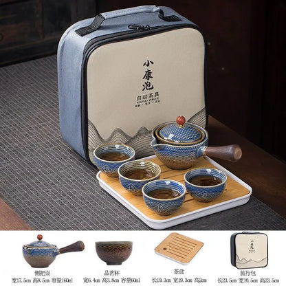 Chinese Kung Fu Tea Set Traveling Tea Set Ceramic Portable Tea Set Complete Set Teapot Brewer Tea Maker Infuser