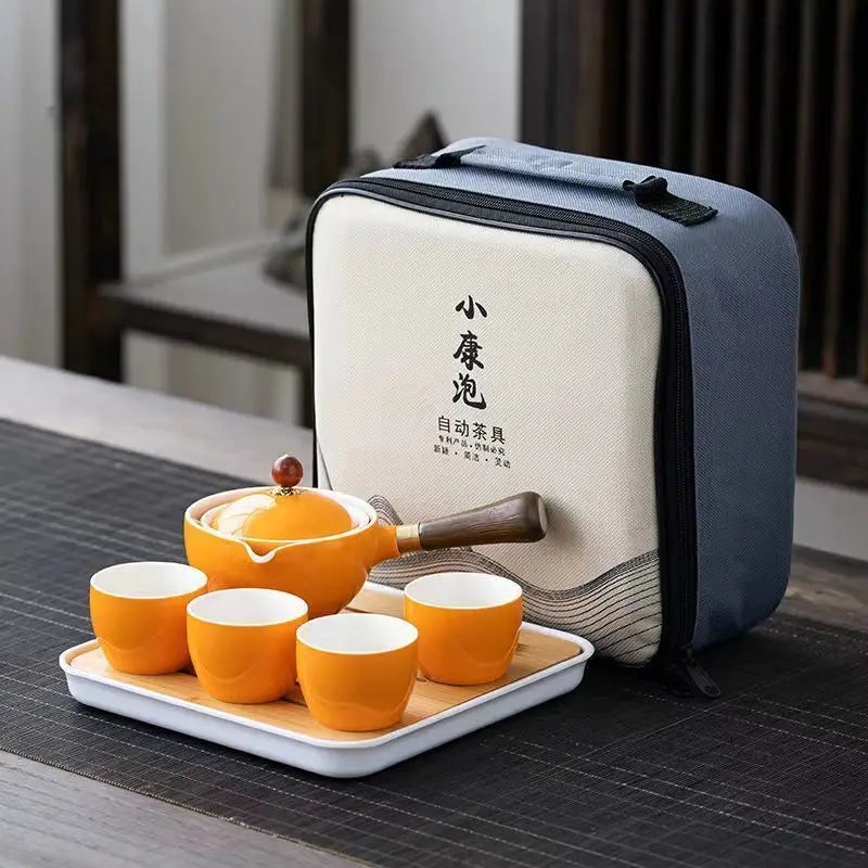 Chinese Kung Fu Tea Set Traveling Tea Set Ceramic Portable Tea Set Complete Set Teapot Brewer Tea Maker Infuser