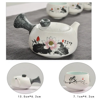 Chinese Kung Fu Tea Set White Ceramic Portable Teapot Porcelain Teaset Gaiwan Tea Cups Of Tea Ceremony Tea Pot Free shipping