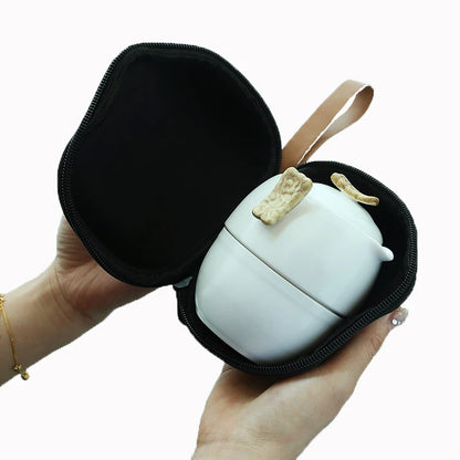 Chinese Kung Fu Tea Set white porcelain Ceramic teapot matt beam pot Japanese household tea cup Portable Outdoor Travel Gaiwan
