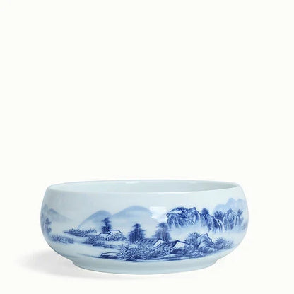 Chinese Kung Fu Tea Wash Bowl, Multifunctional Flowerpot, Ceramic Tea Ceremony Accessories, Exquisite Teaware, 8 Inch Flowers
