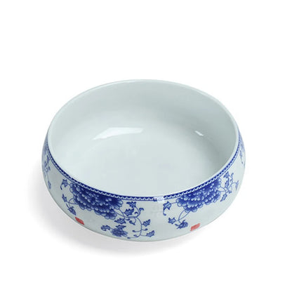Chinese Kung Fu Tea Wash Bowl, Multifunctional Flowerpot, Ceramic Tea Ceremony Accessories, Exquisite Teaware, 8 Inch Flowers
