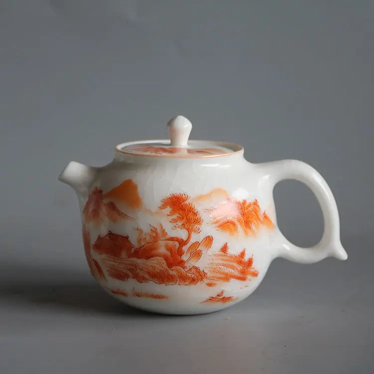 Chinese Kung Fu Teapot Handmade Tea Infuser Ball Hole Ceramic Tea Set for Home Use Teaware Porcelain Tea Pots