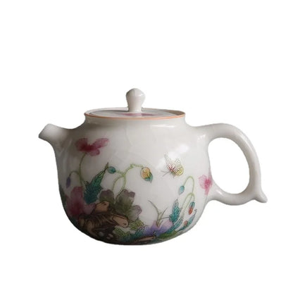 Chinese Kung Fu Teapot Handmade Tea Infuser Ball Hole Ceramic Tea Set for Home Use Teaware Porcelain Tea Pots