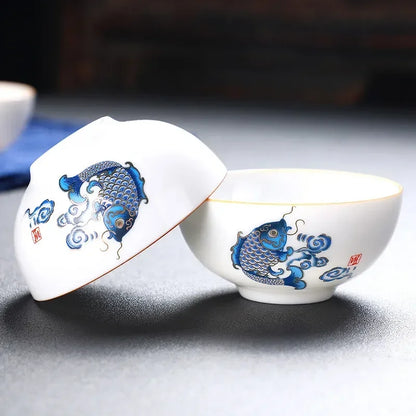 Chinese Kung Fu Teapot Tea Set Ceramic Portable Teapot Set One Pot Two Cup Outdoor Travel Gaiwan Tea Cups of Tea Ceremony Teacup