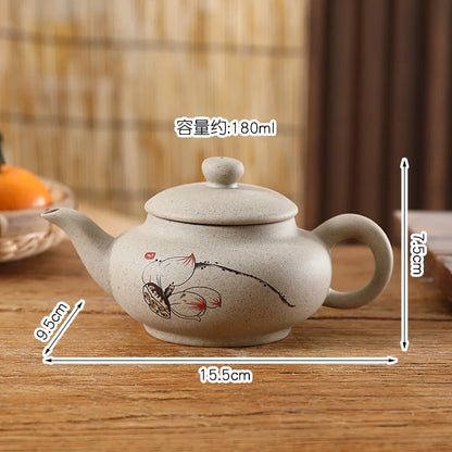 Chinese Kung Fu Teapot Yixing Xishi Tea Kettle Ceramic Teaware 180ml Tea Pots Home Decor Gongfu Teapots Tea Accessories