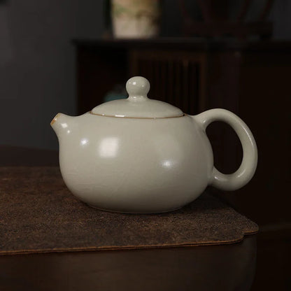 Chinese Kung Fu Teapots Handmade Elegant Xishi Pots Ceramic High End Jingdezhen Tea Pots Vintage Teaware Set