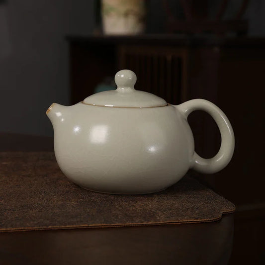 Chinese Kung Fu Teapots Handmade Elegant Xishi Pots Ceramic High End Jingdezhen Tea Pots Vintage Teaware Set
