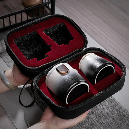 Chinese Kung Fu Travel Tea Set Ceramic Portable Teapot Porcelain Teaset Gaiwan Tea Cups of Tea Ceremony Tea Pot With Travel Bag