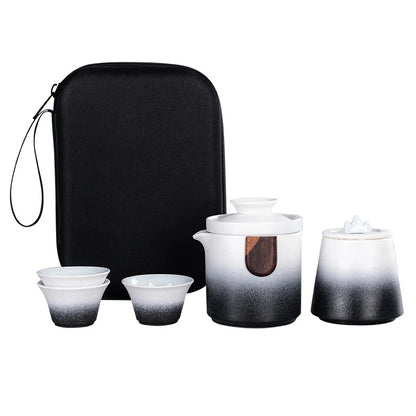 Chinese Kung Fu Travel Tea Set Ceramic Portable Teapot Porcelain Teaset Gaiwan Tea Cups of Tea Ceremony Tea Pot With Travel Bag