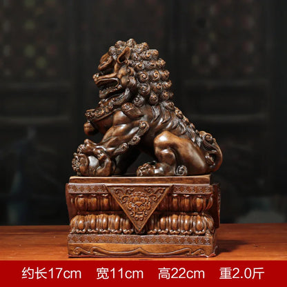 Chinese Lion Ornament Beijing Lion Resin Craft Home Living Roomecor Shop Opening Gift