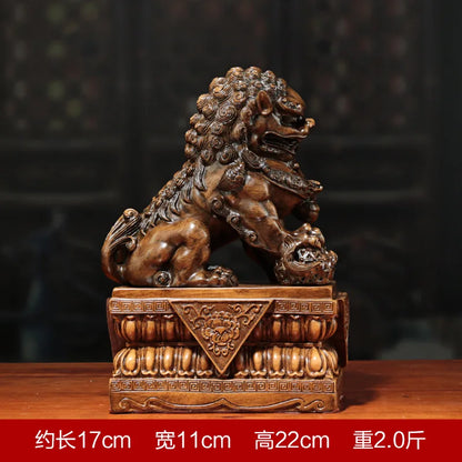 Chinese Lion Ornament Beijing Lion Resin Craft Home Living Roomecor Shop Opening Gift