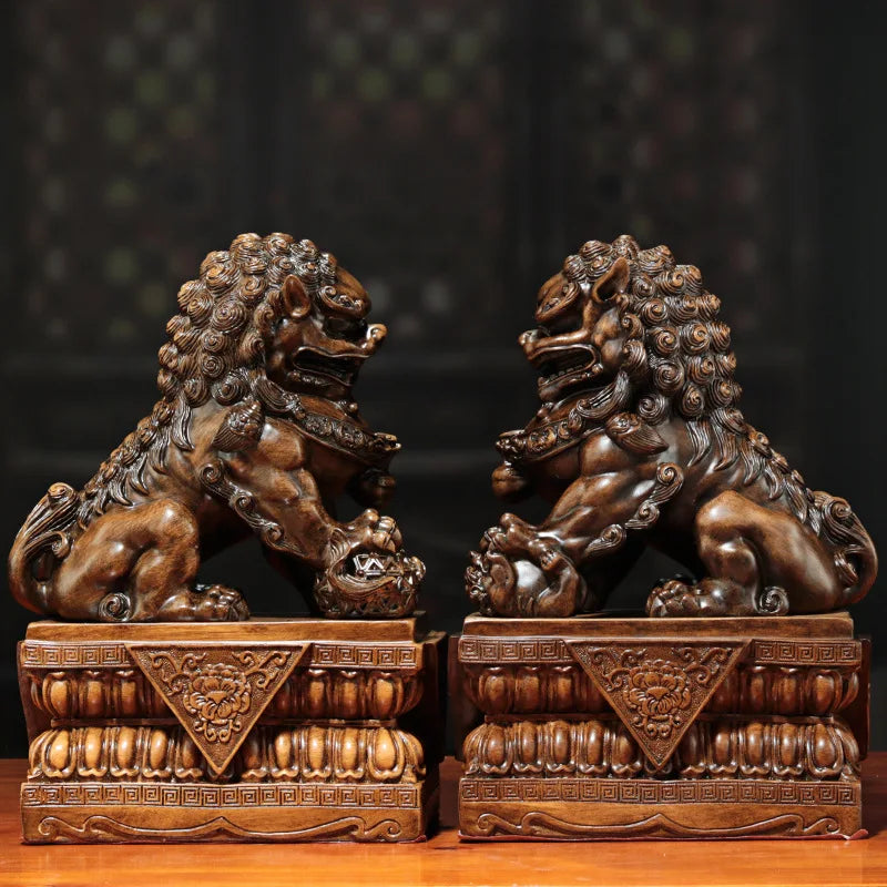 Chinese Lion Ornament Beijing Lion Resin Craft Home Living Roomecor Shop Opening Gift
