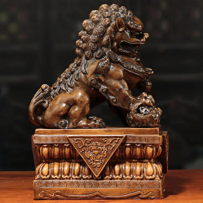 Chinese Lion Ornament Beijing Lion Resin Craft Home Living Roomecor Shop Opening Gift